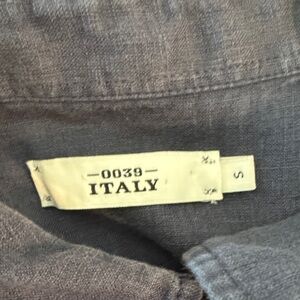 Italian Women's short sleeve linen Blouse- navy